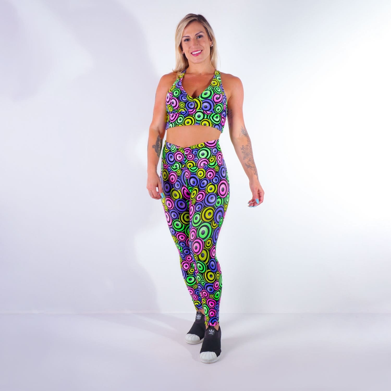Conjunto Feminino Estampado com Calça Cós Franzido e Cropped com Bojo | Ref: 8.8.0146-3200