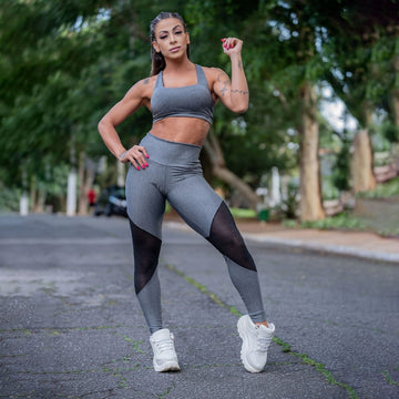 Conjunto Mescla com Calça com Tela Preta e Cropped com Bojo | Ref: 8.8.0160-03
