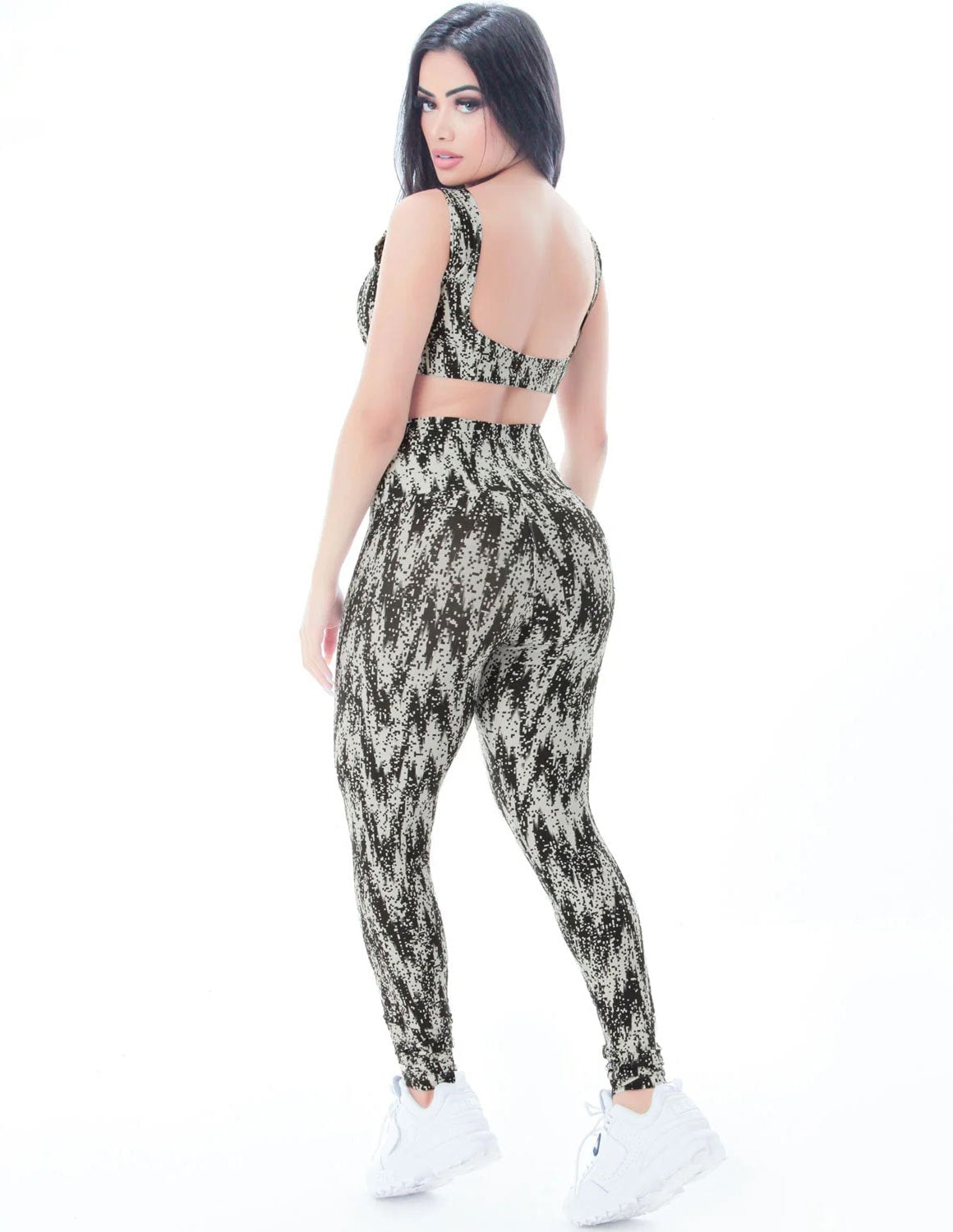 Conjunto Estampado Fitness Cropped e Calça com Cós Alto | 8.8.0162-3203