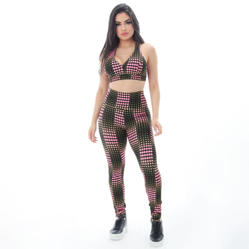 Conjunto Feminino Estampado com Top e Calça Cintura Alta | Ref: 8.8.0165-3209