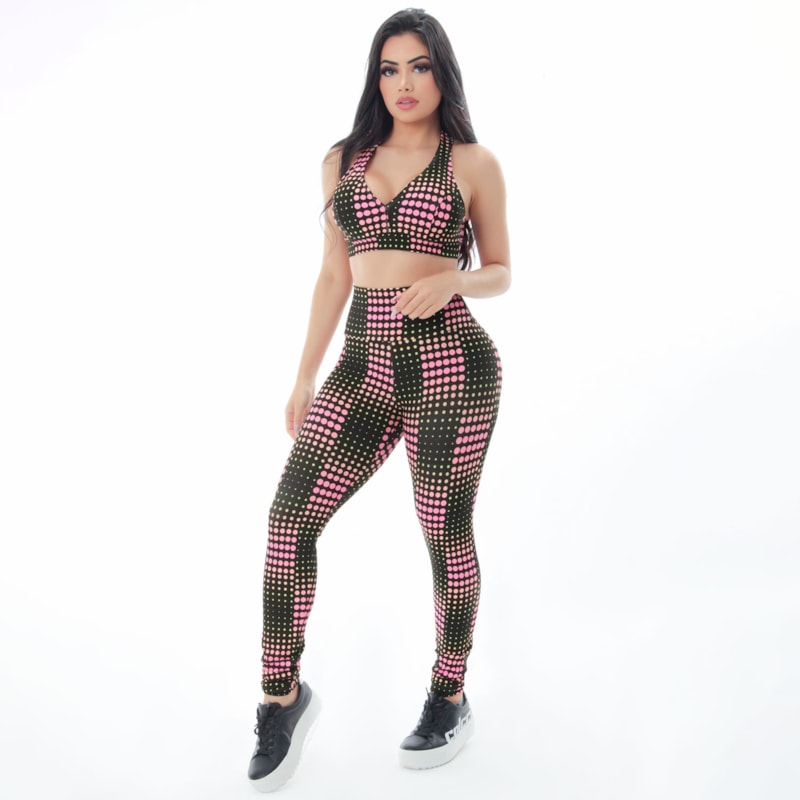 Conjunto Feminino Estampado com Top e Calça Cintura Alta | Ref: 8.8.0165-3209