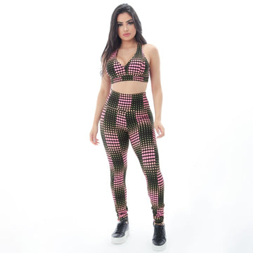 Conjunto Feminino Estampado com Top e Calça Cintura Alta | Ref: 8.8.0165-3209