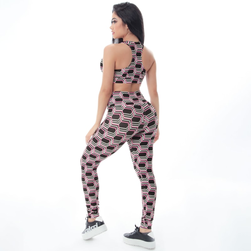Conjunto com Estampa Calça Cós Alto e Top com Bojo | Ref: 8.8.0165-3210