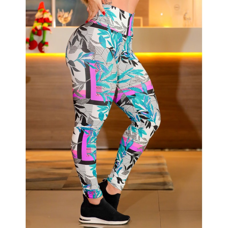 Conjunto Feminino Estampado Calça Cós Alto e Cropped | Ref: 8.8.0176-3227