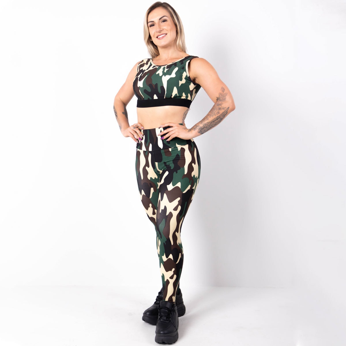 Conjunto Feminino com Calça Cintura Alto e Cropped sem Bojo | Ref: 8.8.0176-852