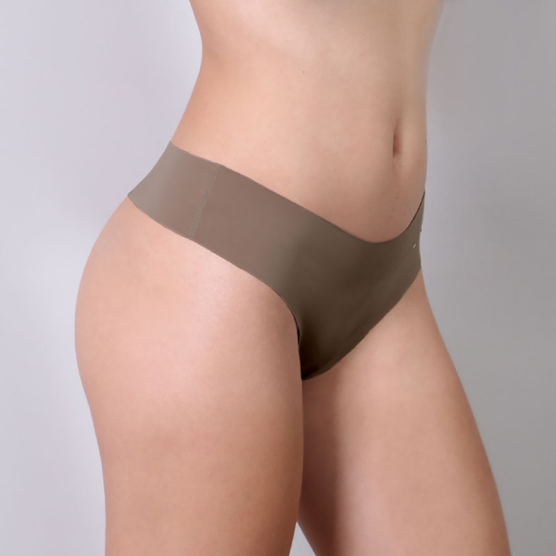Tanga sem Costura Café com Corte a Laser | Ref: 88.60-46