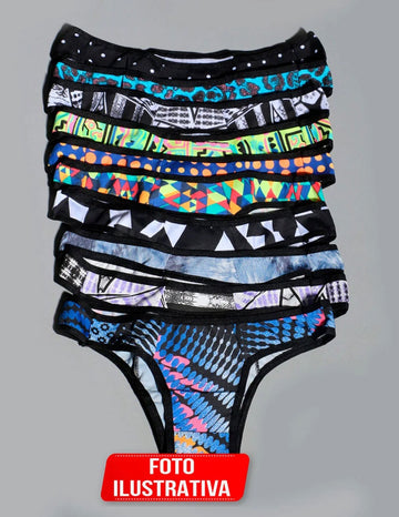 Kit Feminino de Calcinhas com 10 Unidades | Ref: KIT676-CALC