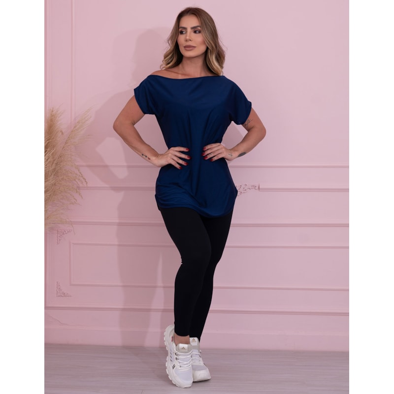 Blusa Ombro Só em Dry Fit Azul Marinho | Ref: 3.3.2434-18