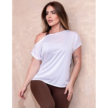 Bata Fitness Branca em Dry Fit de Poliéster | Ref: 3.3.2571-02