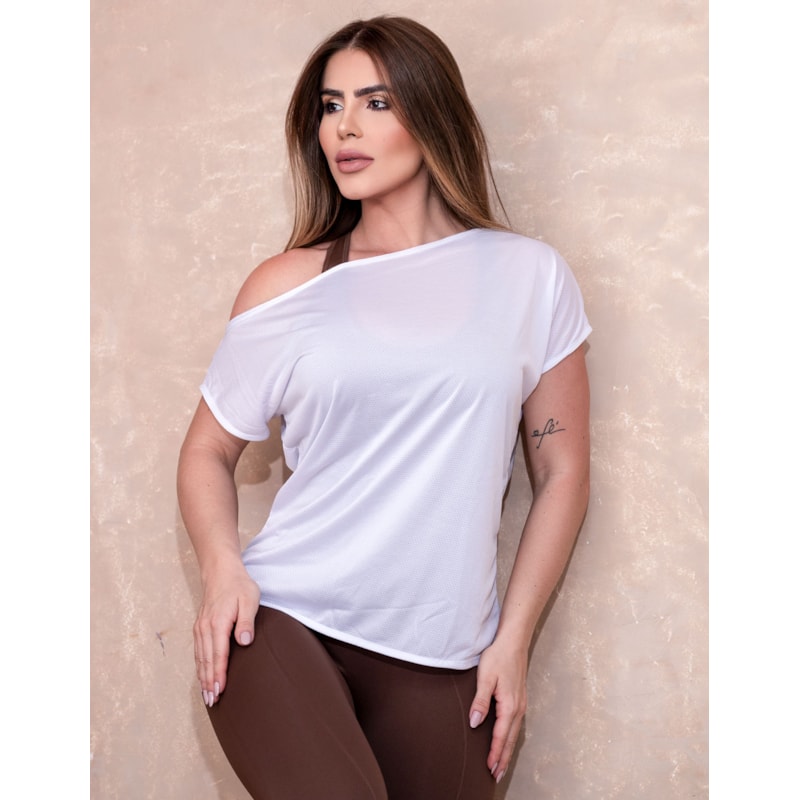 Bata Fitness Branca em Dry Fit de Poliéster | Ref: 3.3.2571-02