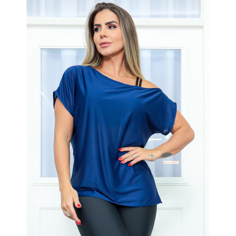 Blusinha Fitness Azul Marinho em Dry Fit de Poliéster | Ref: 3.3.2571-18
