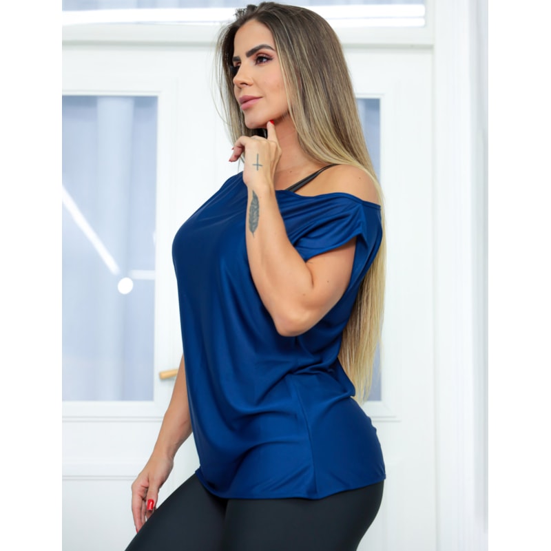 Blusinha Fitness Azul Marinho em Dry Fit de Poliéster | Ref: 3.3.2571-18