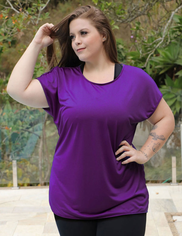 Blusa Plus Size Roxa em Dry Fit | Ref: 4.4.1752-10