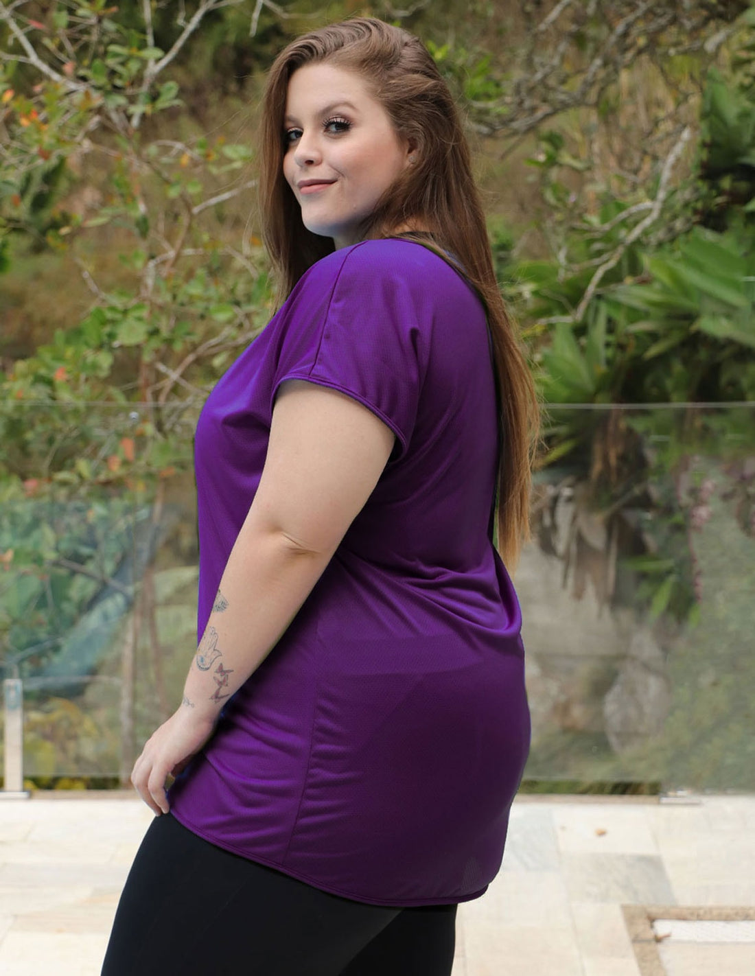 Blusa Plus Size Roxa em Dry Fit | Ref: 4.4.1752-10