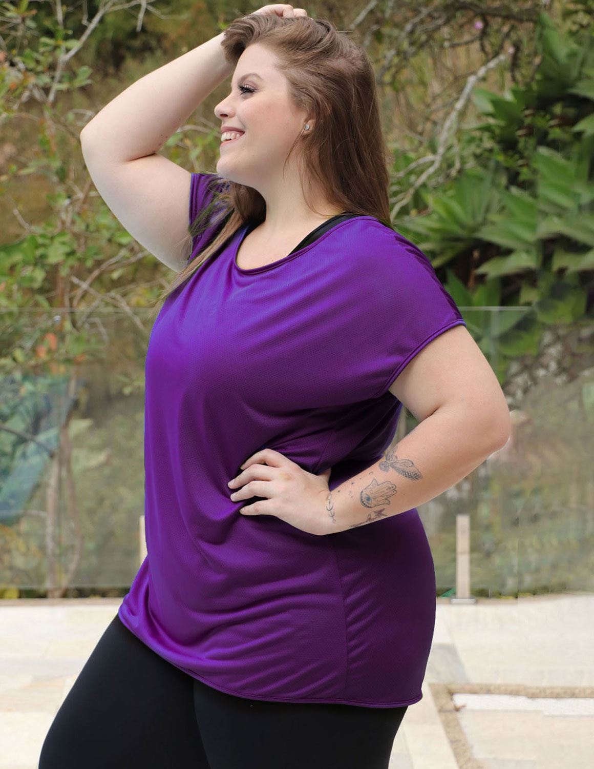 Blusa Plus Size Roxa em Dry Fit | Ref: 4.4.1752-10