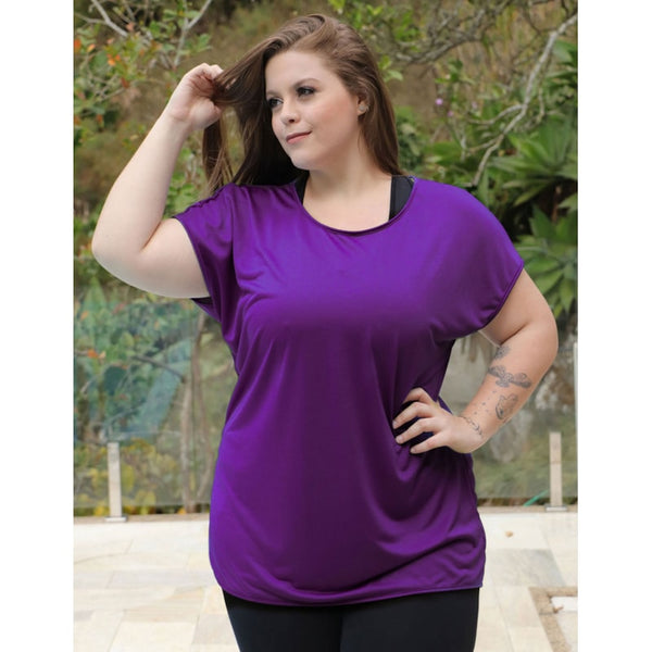 Blusa Plus Size Roxa em Dry Fit | Ref: 4.4.1752-10