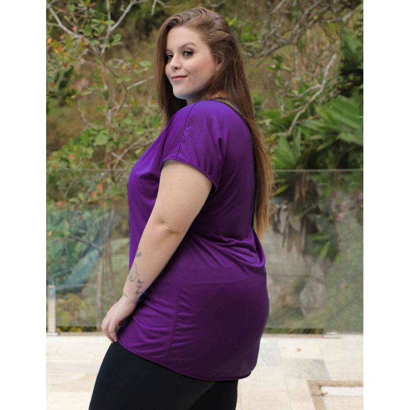 Blusa Plus Size Roxa em Dry Fit | Ref: 4.4.1752-10