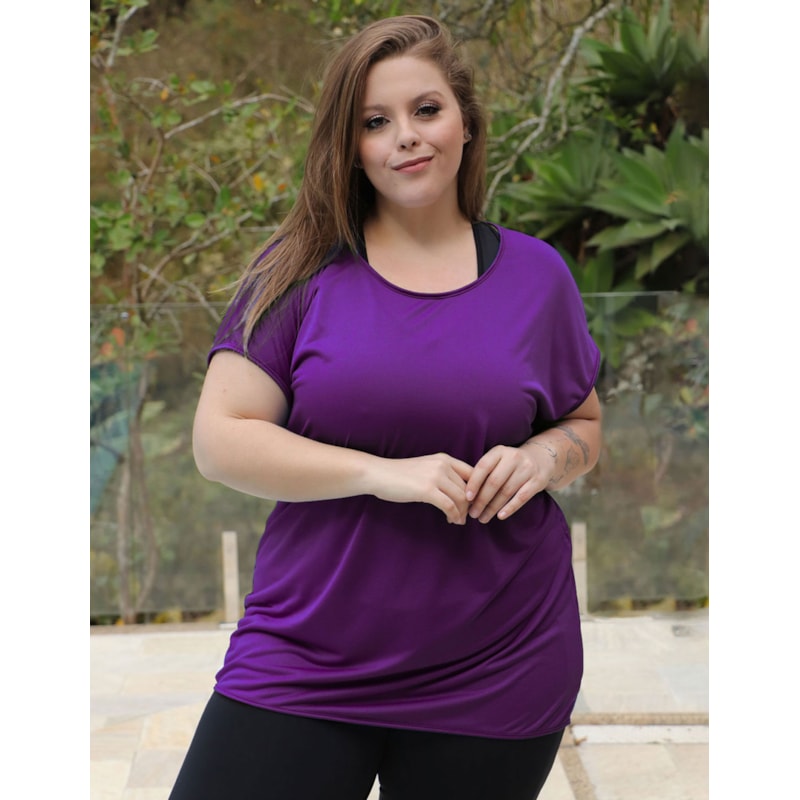 Blusa Plus Size Roxa em Dry Fit | Ref: 4.4.1752-10