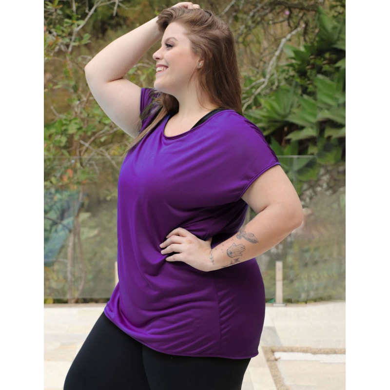 Blusa Plus Size Roxa em Dry Fit | Ref: 4.4.1752-10