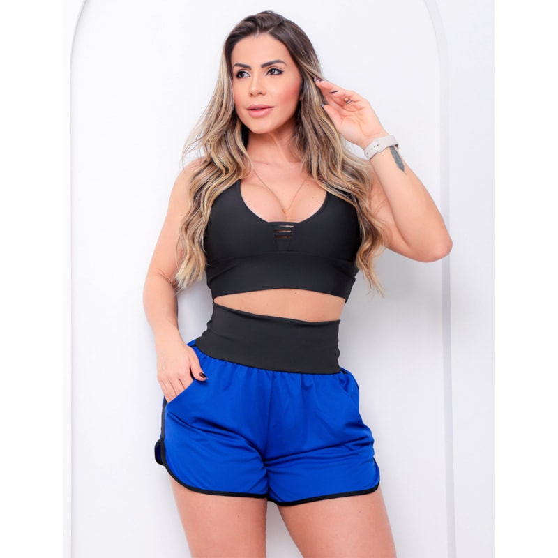 Cropped Fitness Preto com Bojo Removível | Ref: 4.4.4250-01