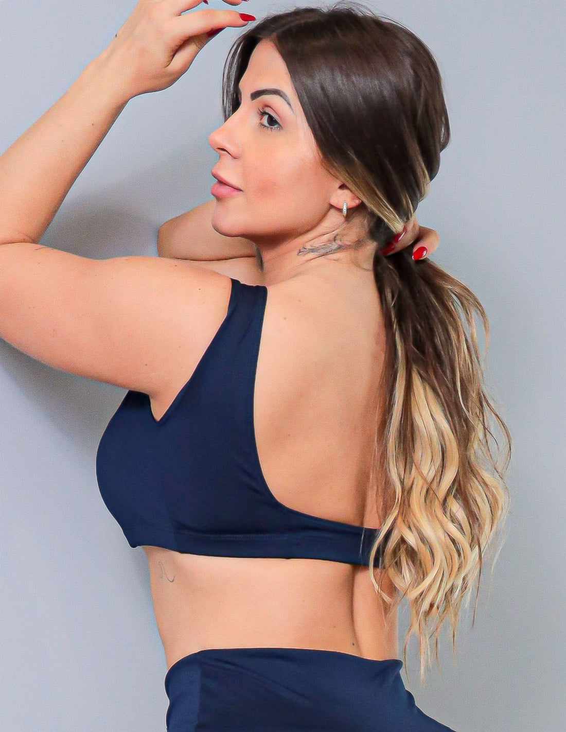 Cropped Feminino Azul Marinho sem Bojo | Ref: 4.4.4324-18