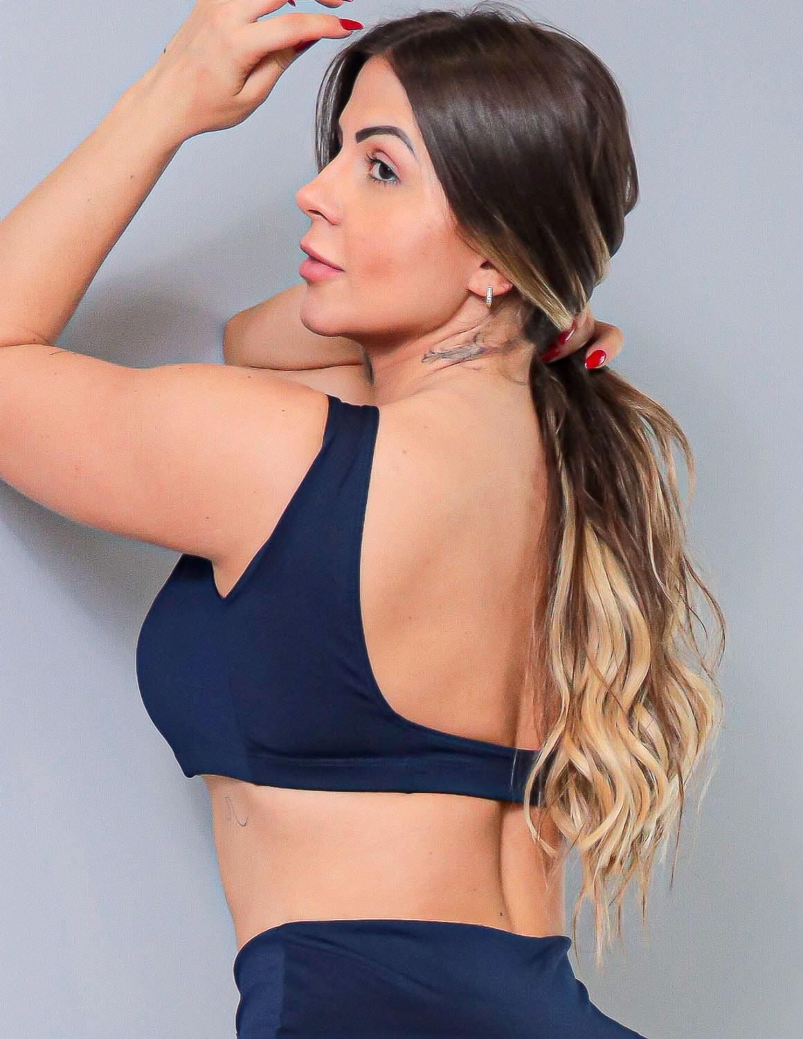 Cropped Feminino Azul Marinho sem Bojo | Ref: 4.4.4324-18