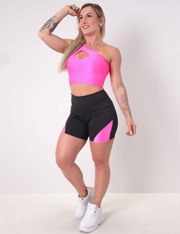 Conjunto Feminino com Short e Cropped em Zig com Bojo Removível | Ref: 8.8.0178-0139