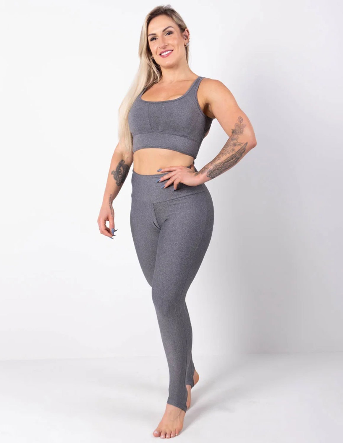 Conjunto Mescla com Calça com Pezinho e Top com Bojo Removível | Ref: 8.8.0186-03