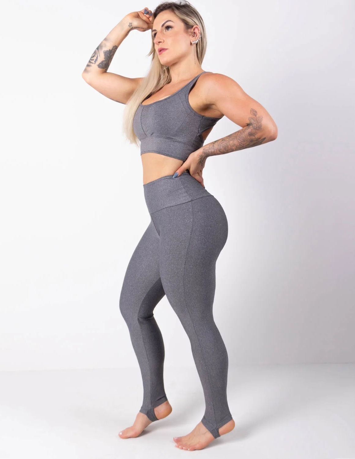 Conjunto Mescla com Calça com Pezinho e Top com Bojo Removível | Ref: 8.8.0186-03
