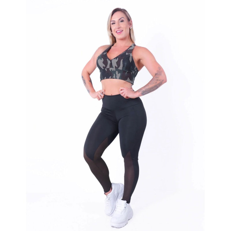 Conjunto Estampado com Calça Legging e Cropped com Bojo | Ref: 8.8.0192-3166