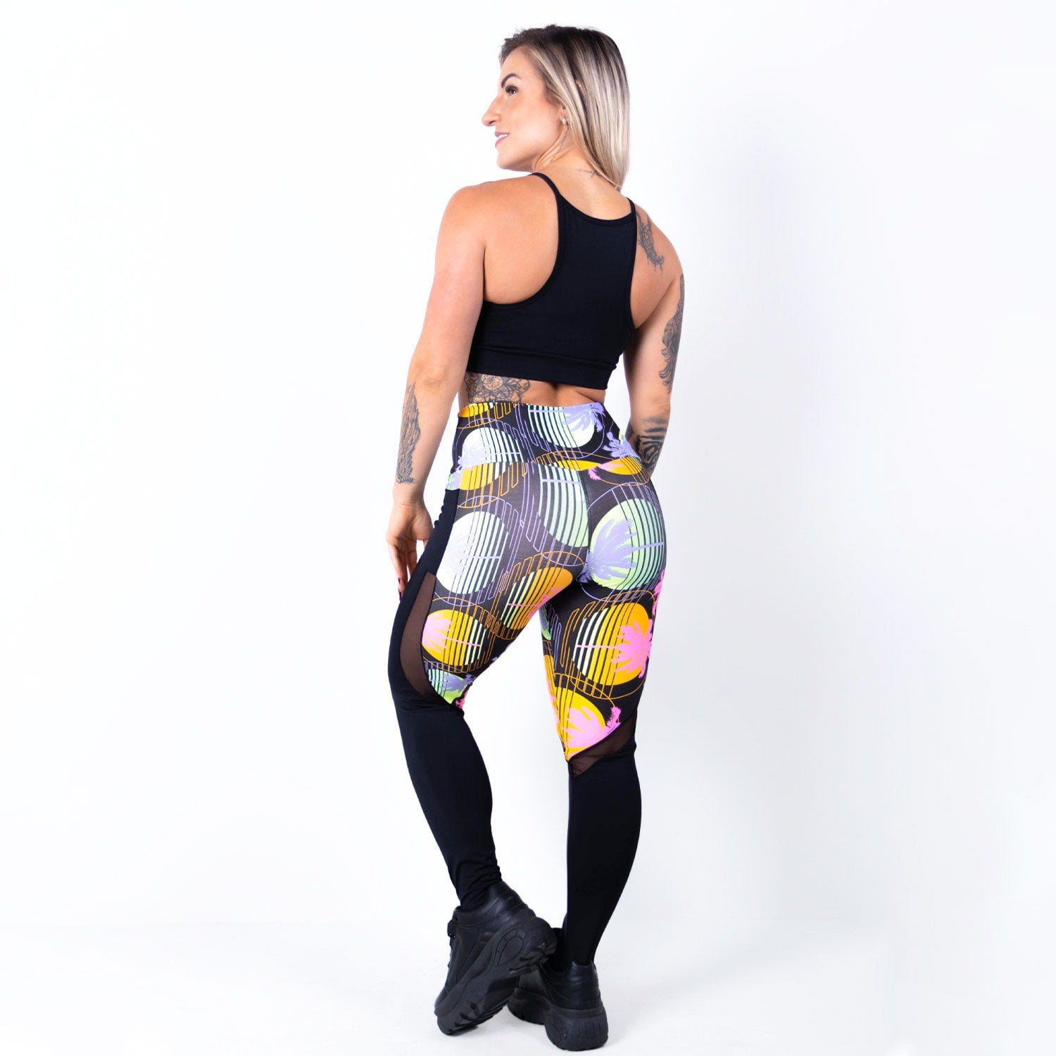 Conjunto Feminino Calça Estampada com Bolsos e Tela com Top sem Bojo | Ref: 8.8.0193-3169
