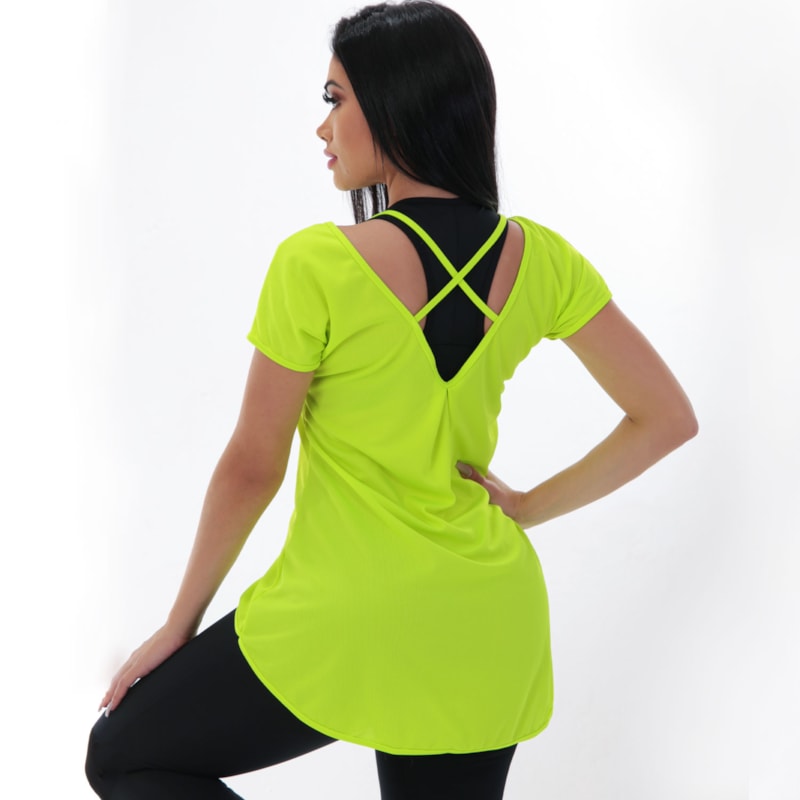 Blusa com Manguinhas Dry Fit Amarelo Neon | Ref: 4.4.4386-36