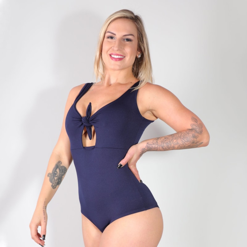 Body Azul Marinho sem Bojo com Fecho de Abotoação no Fundo | Ref: 4.4.4239-18
