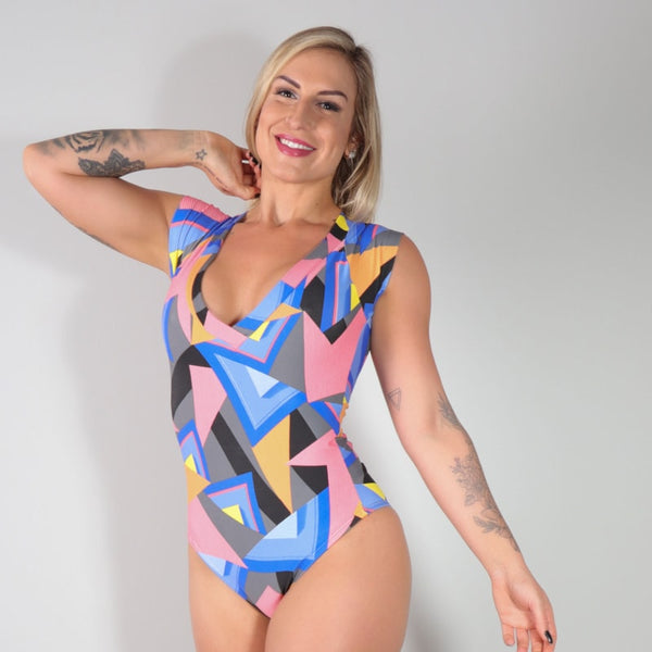Body Estampado sem Bojo com Manguinhas | Ref: 3.3.2458-3134