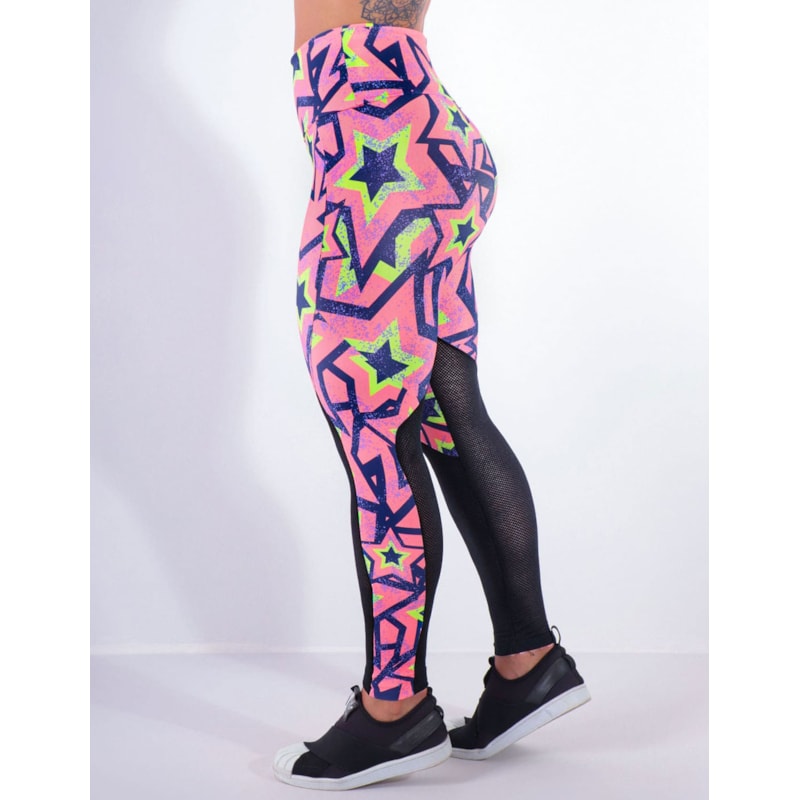 Calça Feminina com Estampa e Recortes de Tela | Ref: 4.4.4159-3171