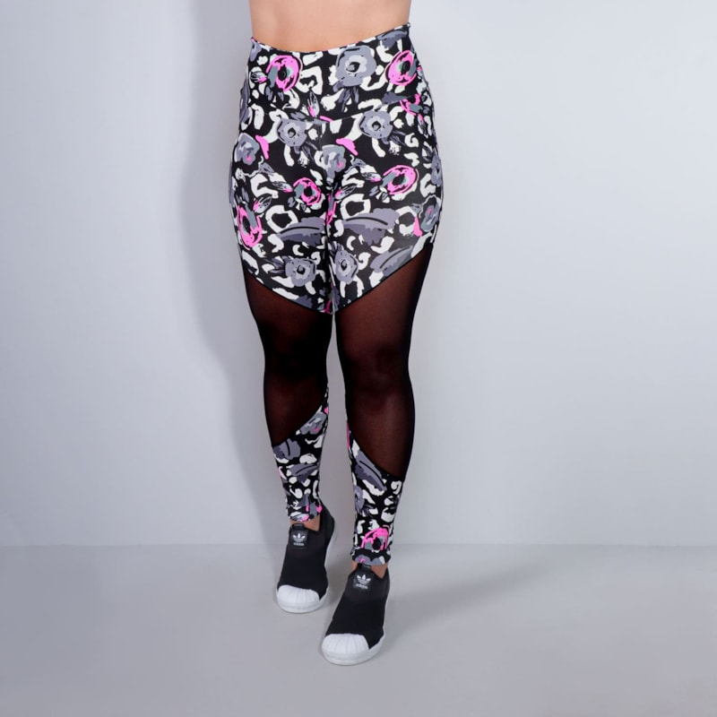 Calça Feminina com Estampa e Recortes de Tule | Ref: 4.4.1712-3178
