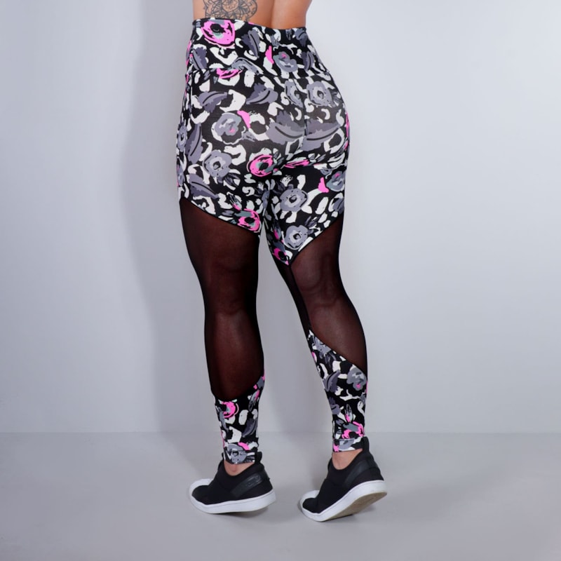 Calça Feminina com Estampa e Recortes de Tule | Ref: 4.4.1712-3178