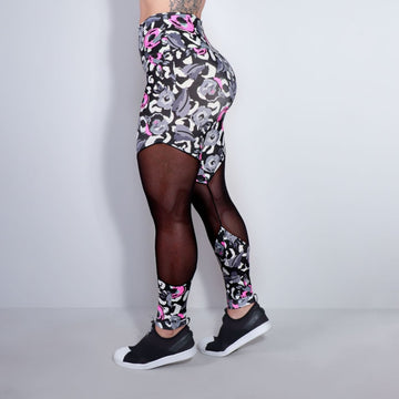 Calça Feminina com Estampa e Recortes de Tule | Ref: 4.4.1712-3178
