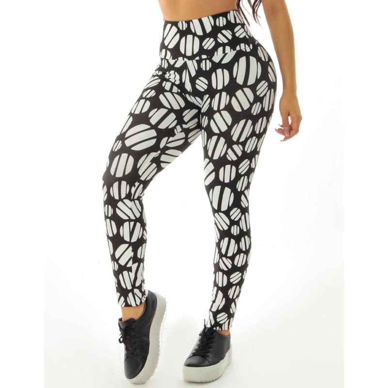 Calça Feminina Cós Alto Fitness Estampada | Ref: 4.4.4381-3211