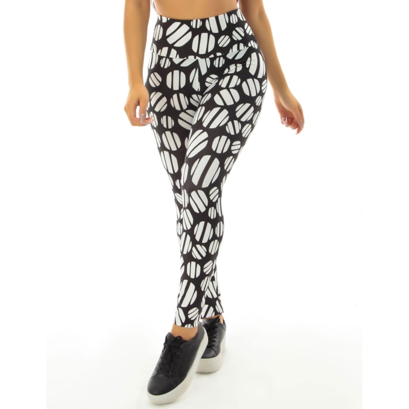 Calça Feminina Cós Alto Fitness Estampada | Ref: 4.4.4381-3211