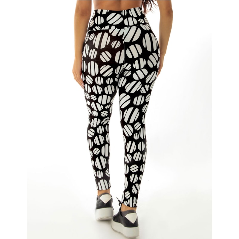 Calça Feminina Cós Alto Fitness Estampada | Ref: 4.4.4381-3211
