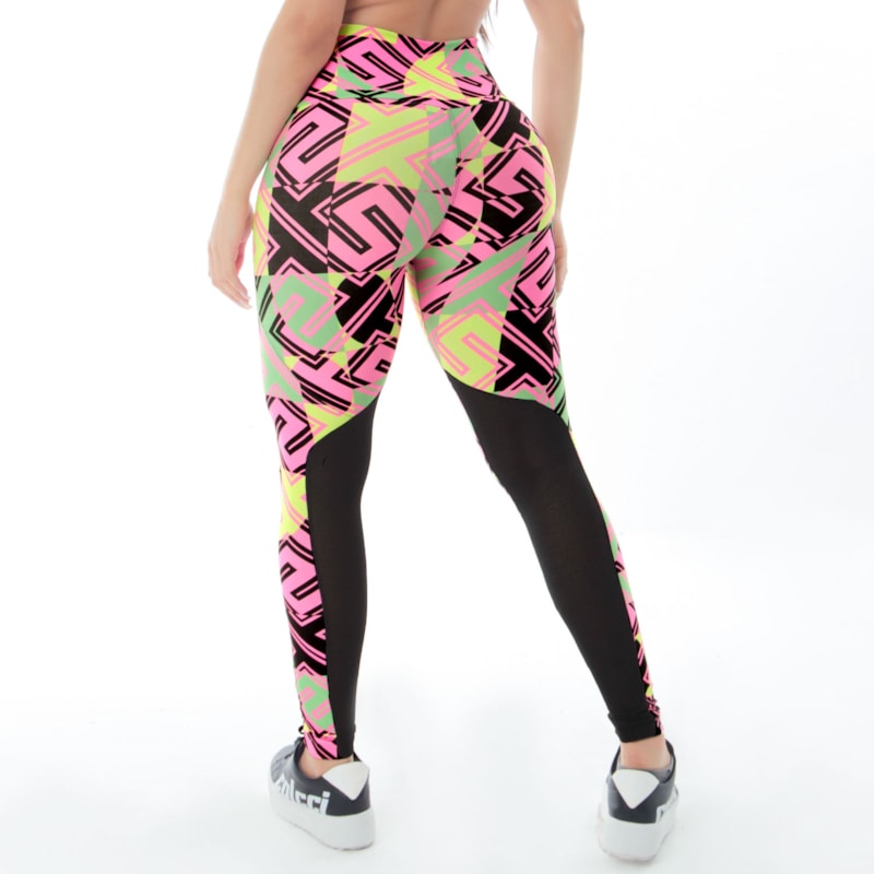 Calça Feminina Estampada com Recortes em Tela | Ref: 4.4.4159-3183