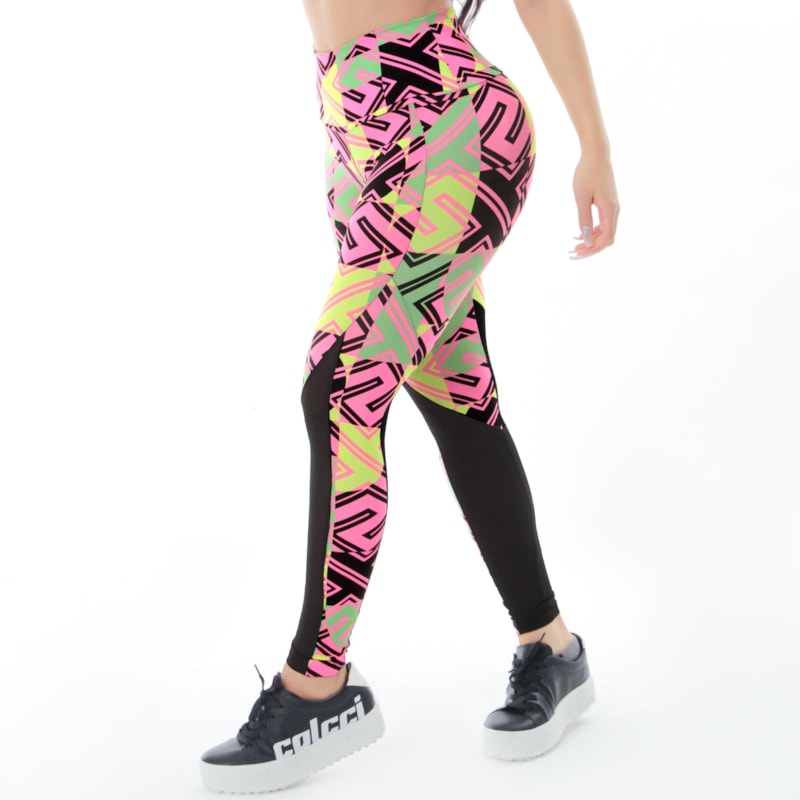 Calça Feminina Estampada com Recortes em Tela | Ref: 4.4.4159-3183