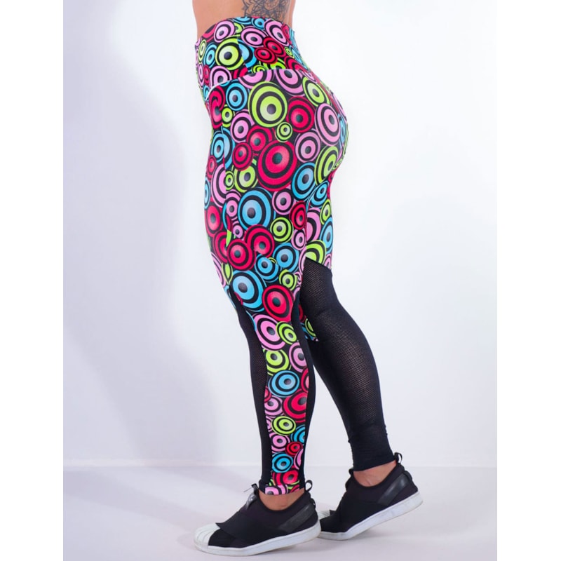 Calça Feminina Estampada com Tela Preta nas Pernas | Ref: 4.4.4159-3188