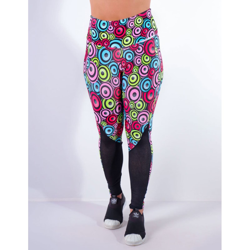 Calça Feminina Estampada com Tela Preta nas Pernas | Ref: 4.4.4159-3188