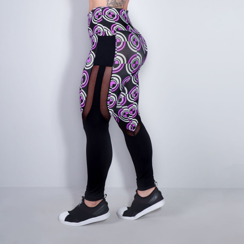 Calça Feminina Estampada com Tule e Bolsos | Ref: 4.4.1815-3184