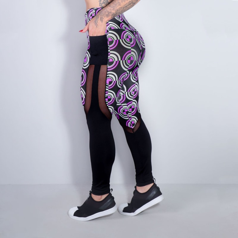 Calça Feminina Estampada com Tule e Bolsos | Ref: 4.4.1815-3184