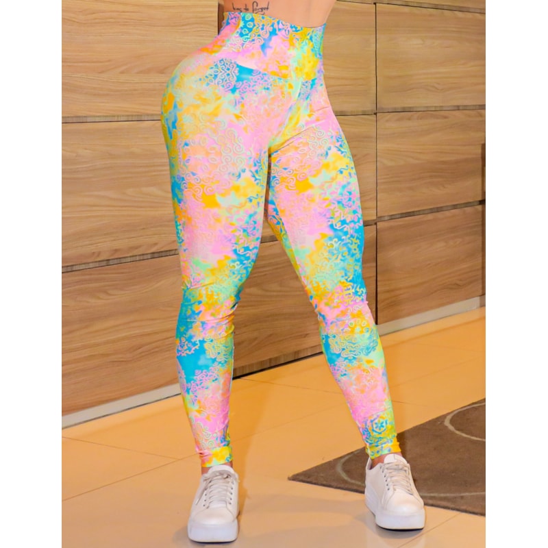 Calça Feminina Estampada Cós Alto | Ref: 4.4.4381-3199