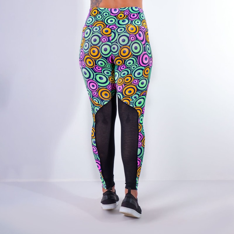Calça Feminina Fitness Estampada com Tela nas Pernas | Ref: 4.4.4159-3191