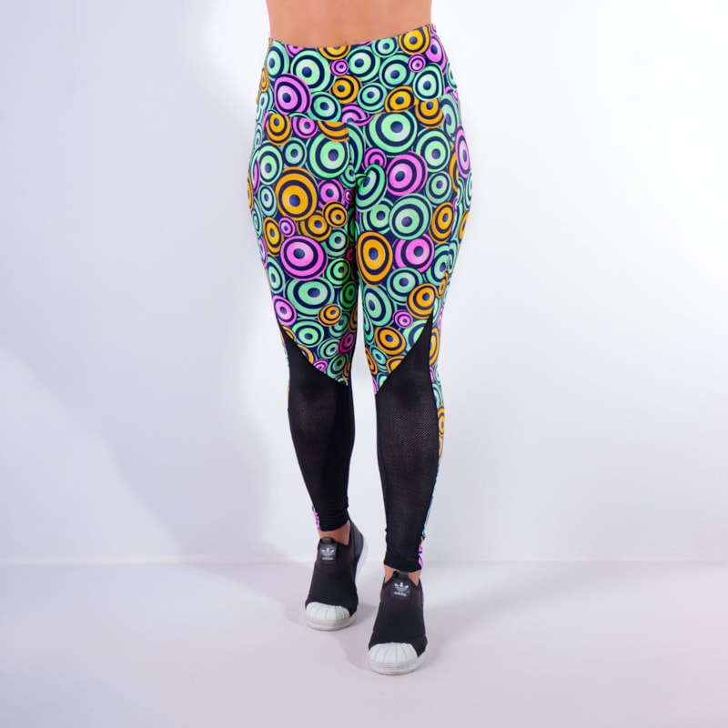 Calça Feminina Fitness Estampada com Tela nas Pernas | Ref: 4.4.4159-3191